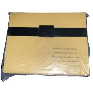 Creative Memories Picfolio Tan w/Black Strap Minutes Album 5x7 In Metro Mats Box